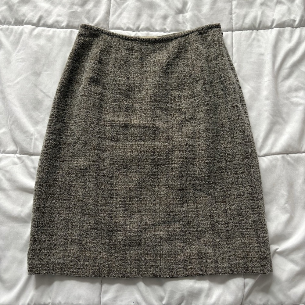 Mini Skirt Womens Size 4 Wool Blend Brown Tweed Lined Officechic Corpcore City